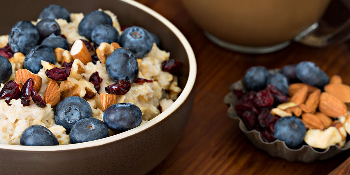 bowl of blueberry oatmeal