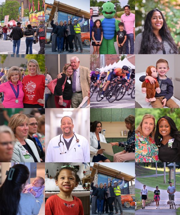 Collage of photos from Community Impact Report