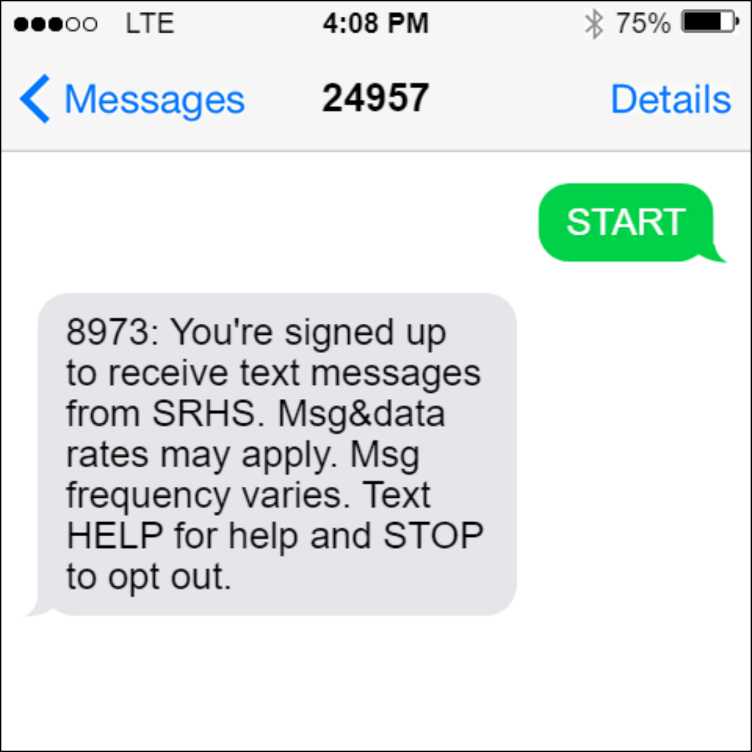 Sample text message.